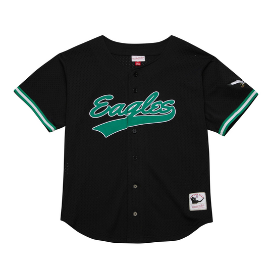 PHILADELPHIA EAGLES MEN'S MITCHELL & NESS ON THE CLOCK MESH JERSEY