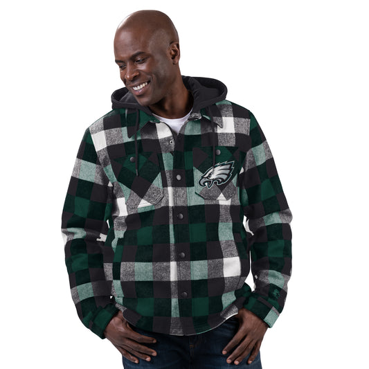 PHILADELPHIA EAGLES MEN'S PLAID FULL-ZIP HOODIE JACKET