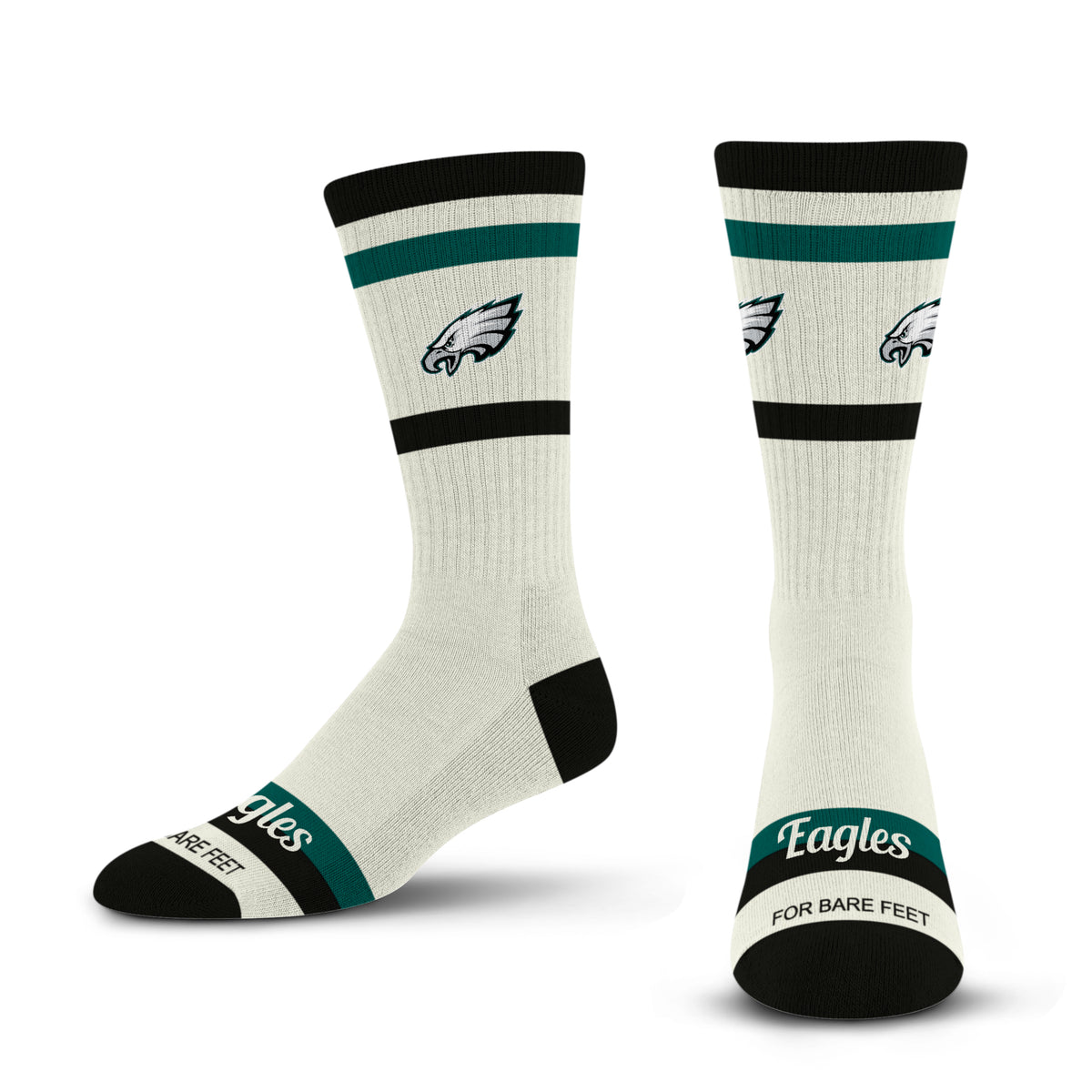 PHILADELPHIA EAGLES MEN'S STRIPED FAME SOCKS - CREAM