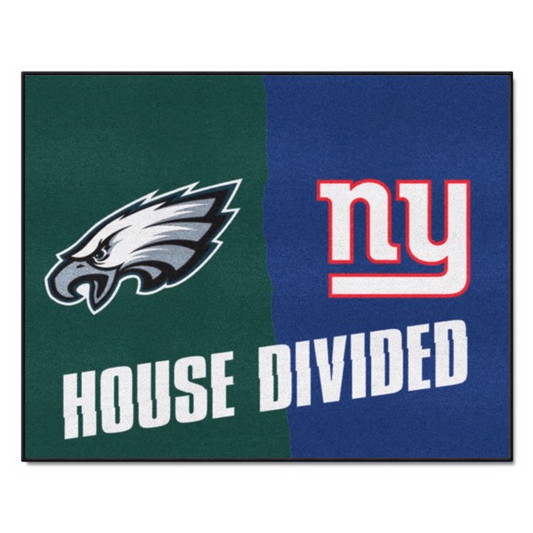 PHILADELPHIA EAGLES / NEW YORK GIANTS HOUSE DIVIDED 34" X 42.5" MAT