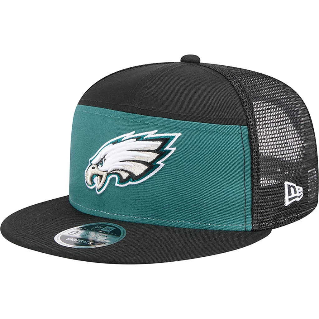 PHILADELPHIA EAGLES OUTDOOR SPLIT PANEL TRUCKER 9FIFTY SNAPBACK HAT