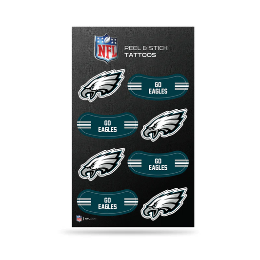 PHILADELPHIA EAGLES PEEL & STICK TEMPORARY FACE TATTOOS AND EYE BLACK