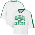 PHILADELPHIA EAGLES WOMEN'S '47 BRAND BIG OVERARCH DROP NEEDLE RAGLAN JERSEY - WHITE
