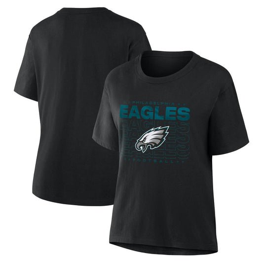 PHILADELPHIA EAGLES WOMEN'S DOWN BY CONTACT T-SHIRT - BLACK