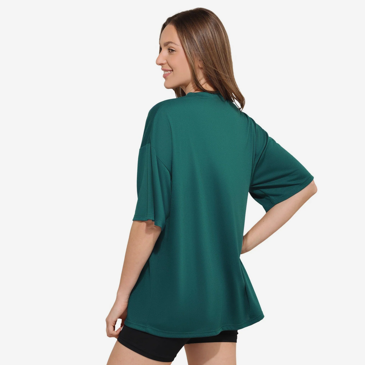PHILADELPHIA EAGLES WOMEN'S FOCO RHINESTONE LOGO OVERSIZED T-SHIRT - GREEN