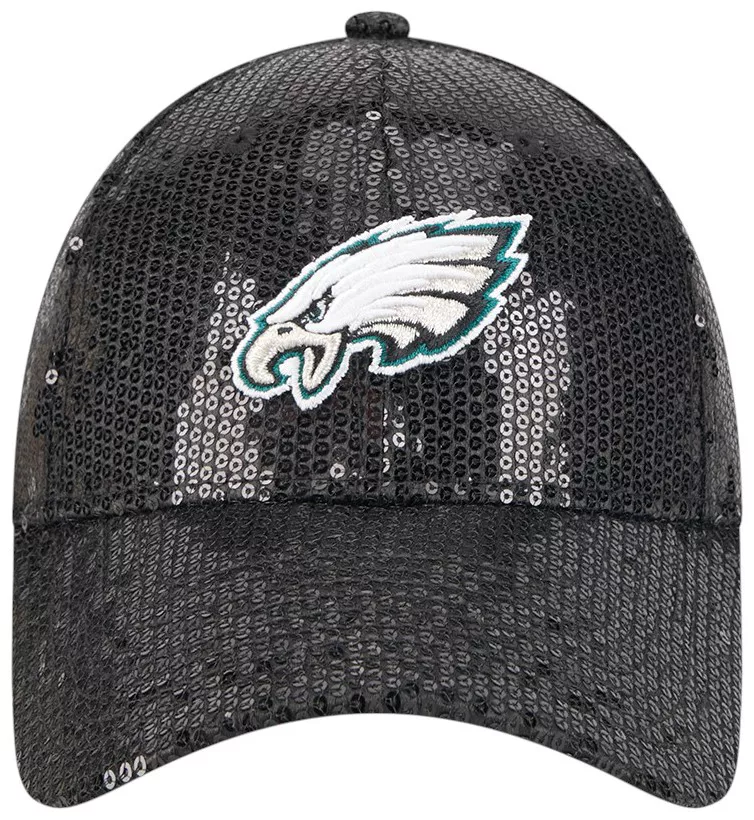 PHILADELPHIA EAGLES WOMEN'S SEQUIN 9FORTY ADJUSTABLE HAT - BLACK