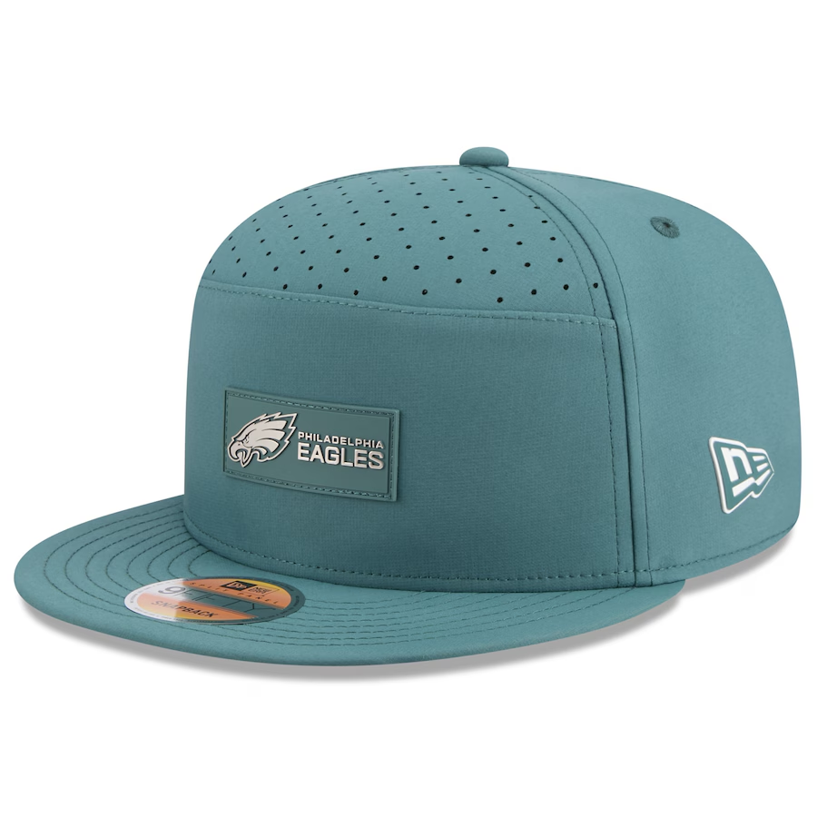 PHILADELPHIA EAGLES YOUTH 2025 NFL SIDELINE 9FIFTY SPLIT SNAPBACK HAT - GREEN