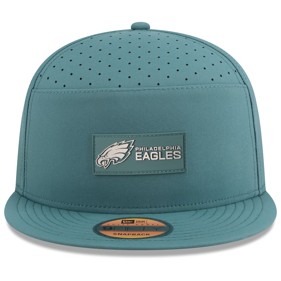 PHILADELPHIA EAGLES YOUTH 2025 NFL SIDELINE 9FIFTY SPLIT SNAPBACK HAT - GREEN