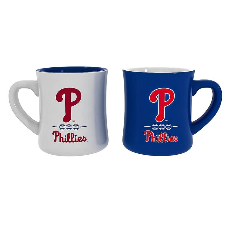 PHILADELPHIA PHILLIES 10OZ CERAMIC CUP 2-PIECE SET 