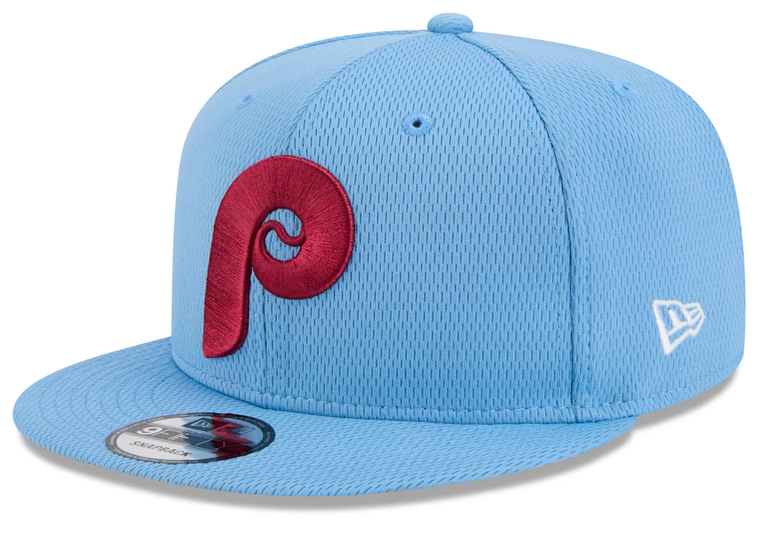 PHILADELPHIA PHILLIES 2025 MLB CLUBHOUSE ALTERNATE 9FIFTY SNAPBACK HAT - SKY BLUE