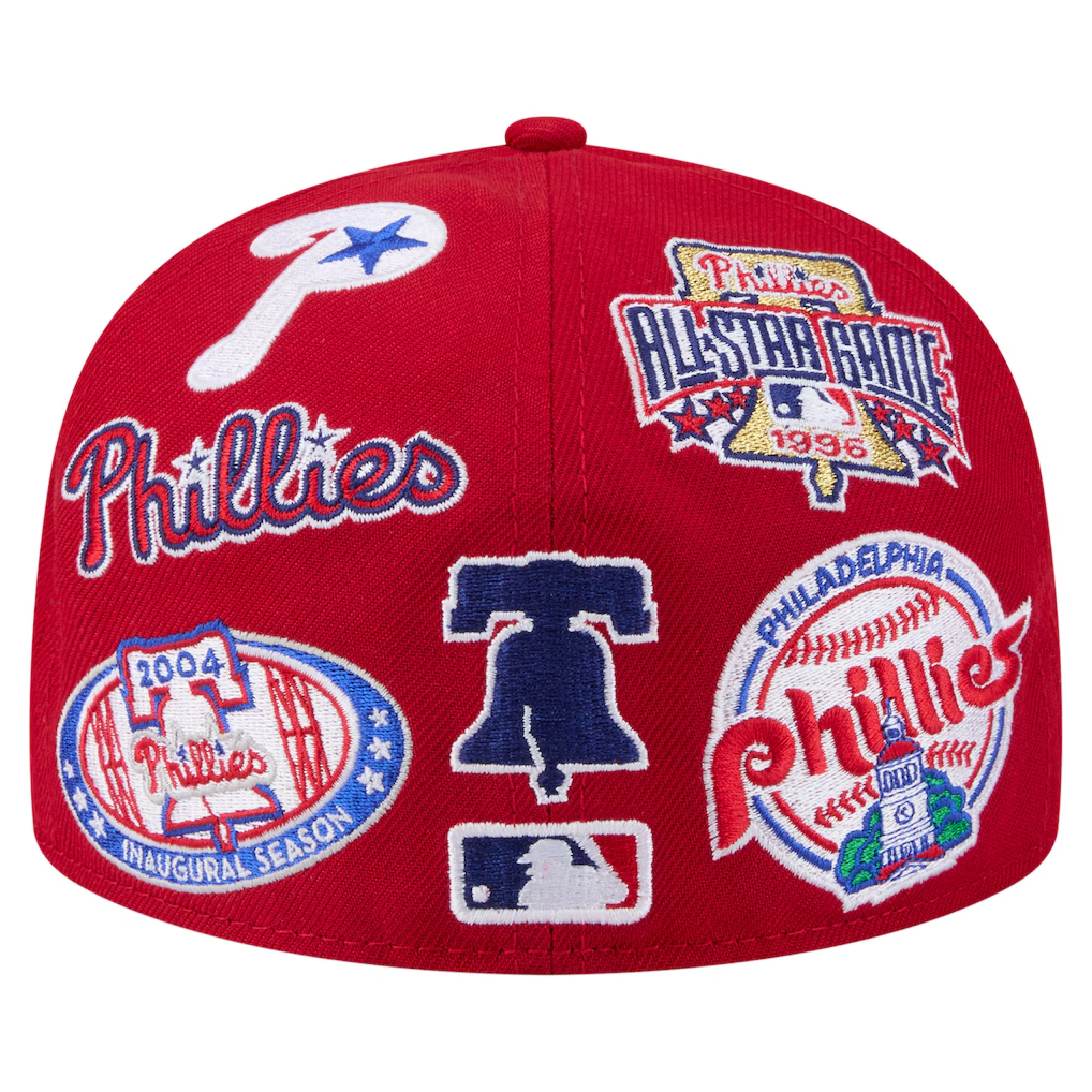 PHILADELPHIA PHILLIES ALL OVER PATCH 59FIFTY FITTED HAT - RED