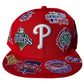 PHILADELPHIA PHILLIES ALL OVER PATCH 9FIFTY SNAPBACK HAT - RED