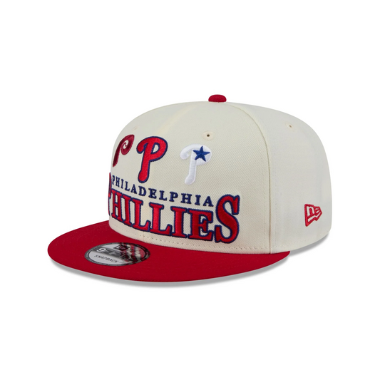 PHILADELPHIA PHILLIES ARCHIVE 9FIFTY SNAPBACK HAT - CHROME WHITE