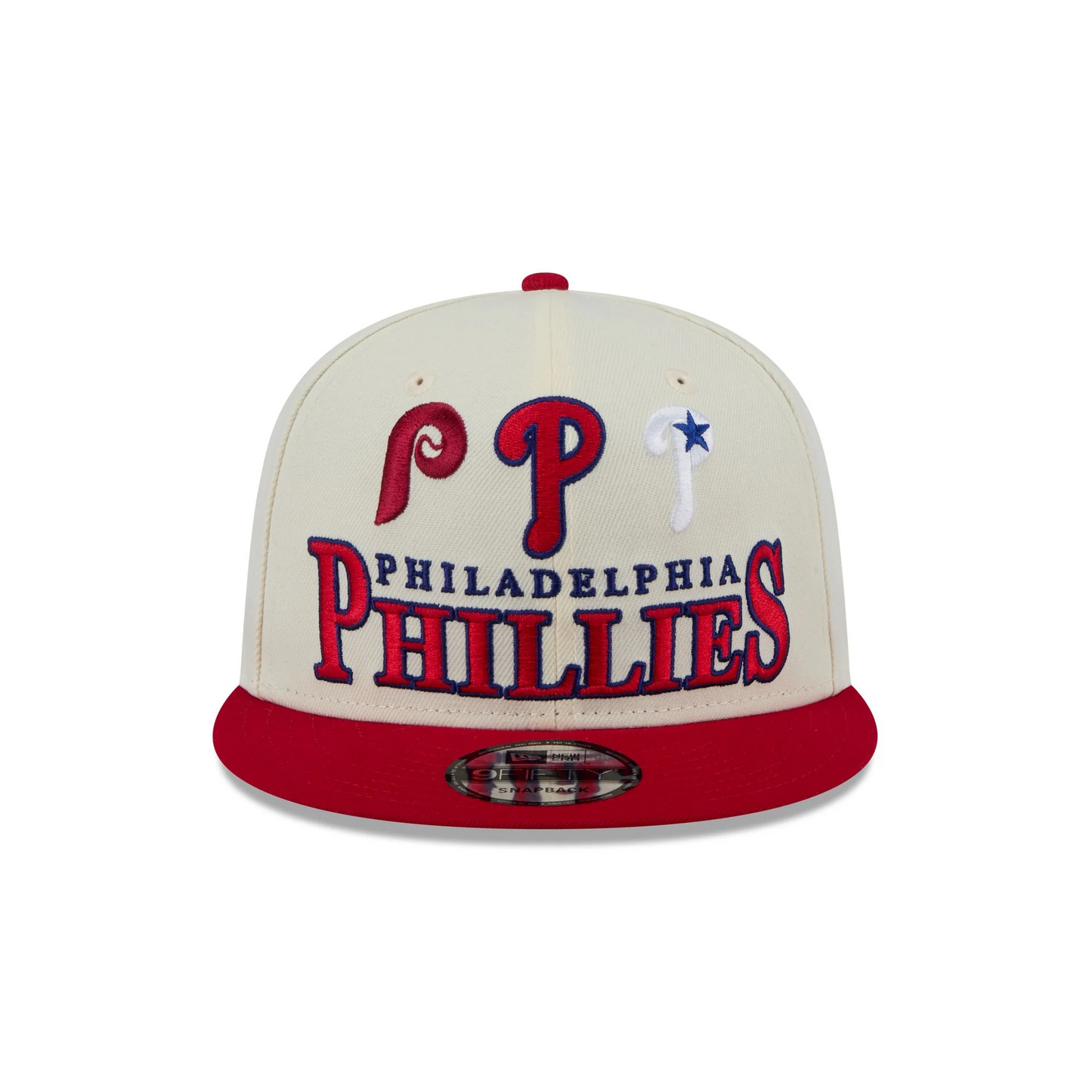PHILADELPHIA PHILLIES ARCHIVE 9FIFTY SNAPBACK HAT - CHROME WHITE