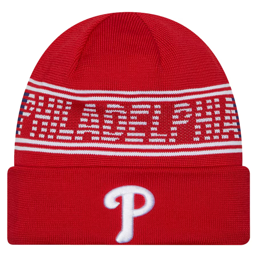 PHILADELPHIA PHILLIES CLUBHOUSE SPORT CUFFED KNIT - RED