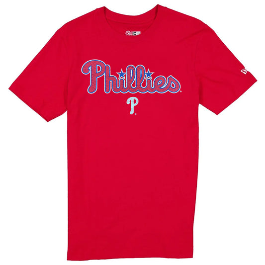 PHILADELPHIA PHILLIES MEN'S NEW ERA EVERGREEN BASIC T-SHIRT - RED