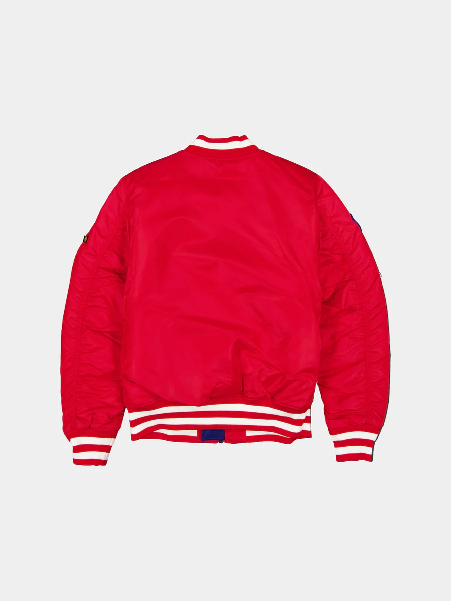 PHILADELPHIA PHILLIES MEN'S NEWERA X ALPHA INDUSTRIES MA-1 BOMBER JACKET - RED
