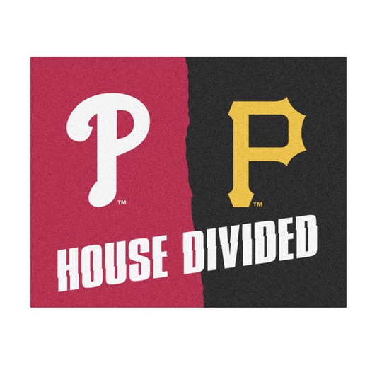PHILADELPHIA PHILLIES / PITTSBURGH PIRATES HOUSE DIVIDED 34" X 42.5" MAT