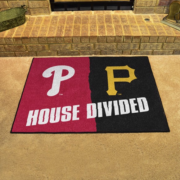 PHILADELPHIA PHILLIES / PITTSBURGH PIRATES HOUSE DIVIDED 34" X 42.5" MAT