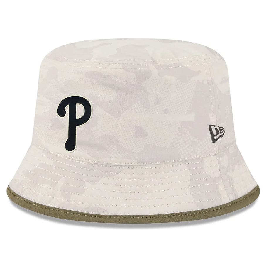PHILADEPHIA PHILLIES 2025 MLB ARMED FORCES BUCKET HAT - STONE