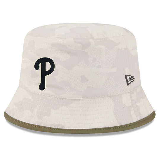 PHILADEPHIA PHILLIES 2025 MLB ARMED FORCES BUCKET HAT - STONE