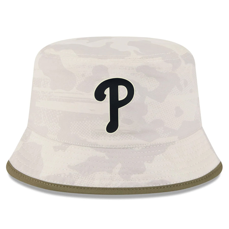 PHILADEPHIA PHILLIES 2025 MLB ARMED FORCES BUCKET HAT - STONE