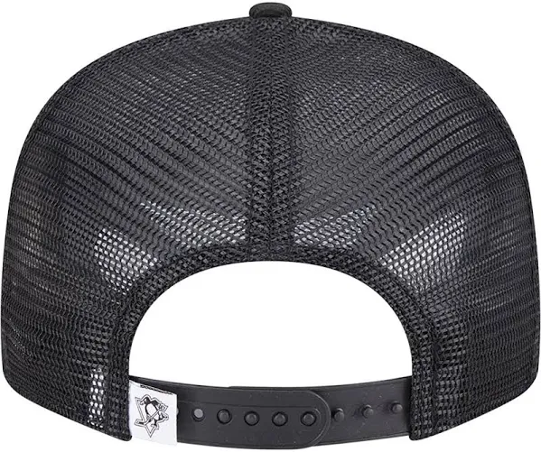 PITTSBURGH PENGUINS EVERGREEN TRUCKER 9FIFTY SNAPBACK HAT - BLACK/WHITE