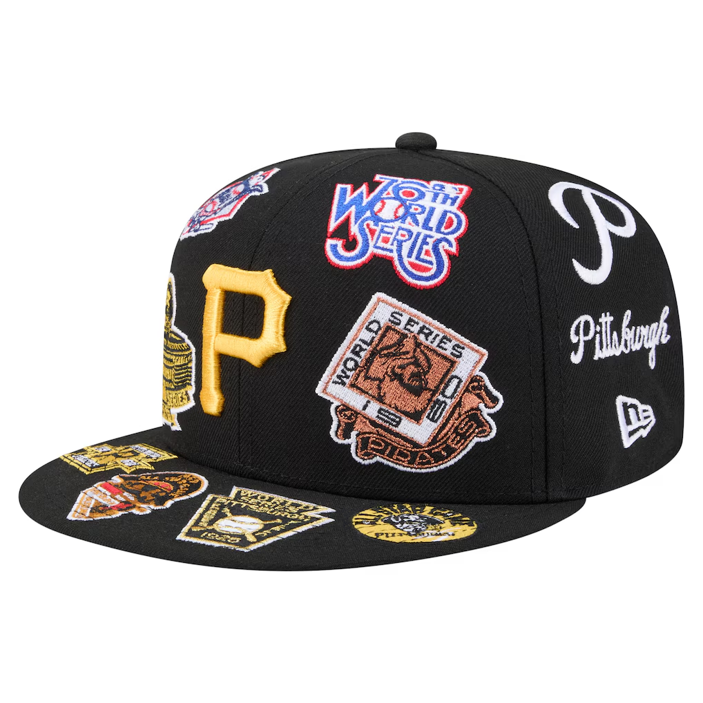 PITTSBURGH PIRATES ALL OVER PATCH 9FIFTY SNAPBACK HAT - BLACK
