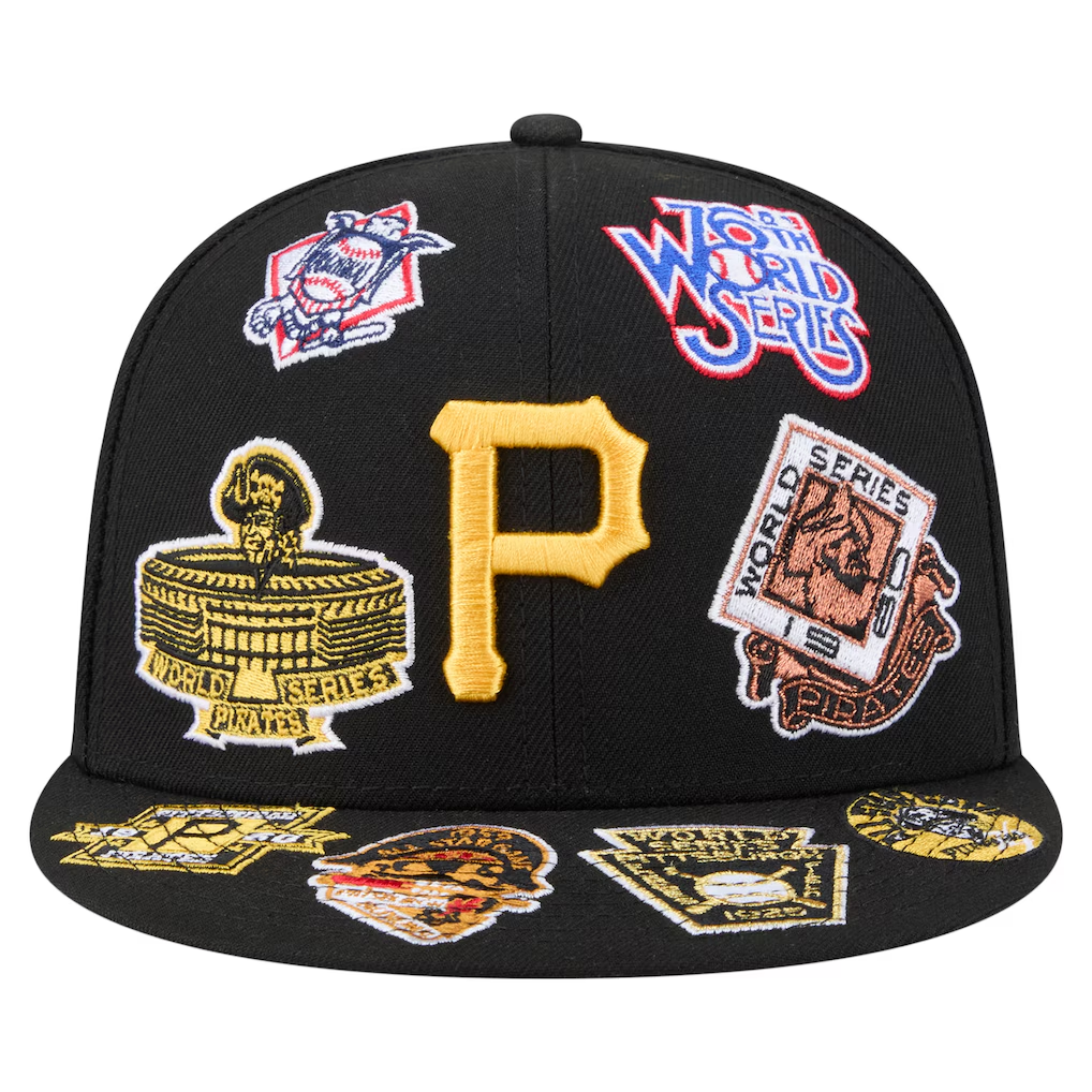 PITTSBURGH PIRATES ALL OVER PATCH 9FIFTY SNAPBACK HAT - BLACK