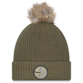 PITTSBURGH STEELER WOMEN'S 2025 NFL SALUTE TO SERVICE CUFFED KNIT BEANIE - GREEN
