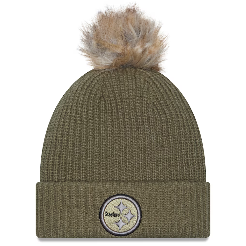 PITTSBURGH STEELER WOMEN'S 2025 NFL SALUTE TO SERVICE CUFFED KNIT BEANIE - GREEN