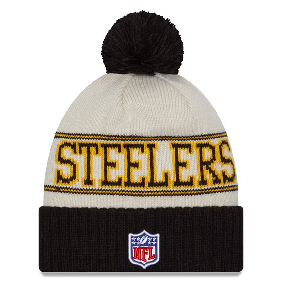 PITTSBURGH STEELERS 2023 NFL SIDELINE CUFFED KNIT WITH POM - HISTORIC
