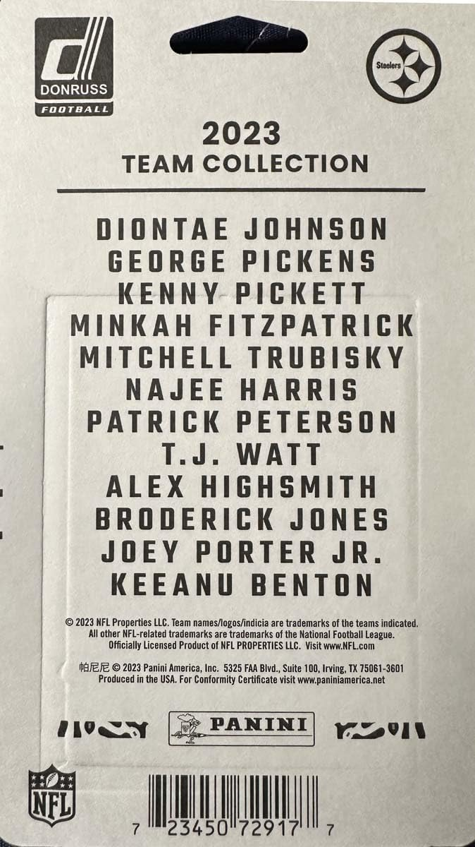 PITTSBURGH STEELERS 2023 TEAM SET BY DONRUSS