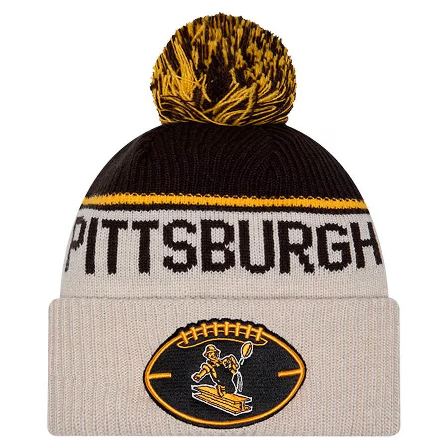 New Era 2023 Pittsburgh‎ Steelers Salute to Service Womens Pom Pom Knit Beanie Pittsburgh Steelers Women main image 2