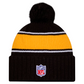 PITTSBURGH STEELERS 2024 NFL SIDELINE CUFFED KNIT BEANIE WITH POM  - BLACK