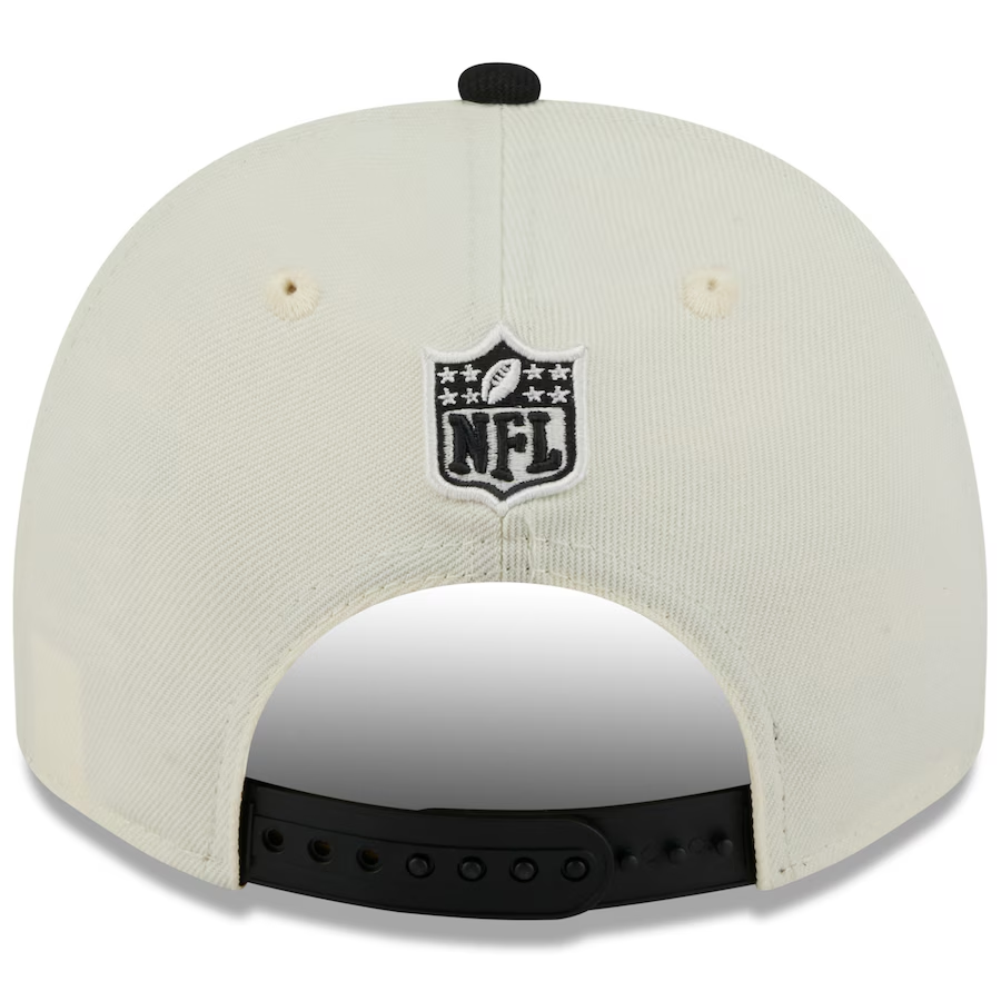 PITTSBURGH STEELERS 2025 NFL DRAFT 9FIFTY A-FRAME SNAPBACK HAT - CHROME WHITE/BLACK