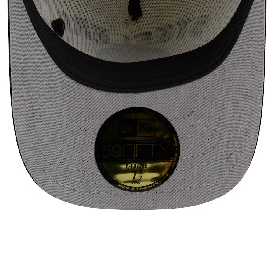 PITTSBURGH STEELERS 2025 NFL DRAFT A-FRAME 59FIFTY FITTED HAT - CHROME WHITE/BLACK