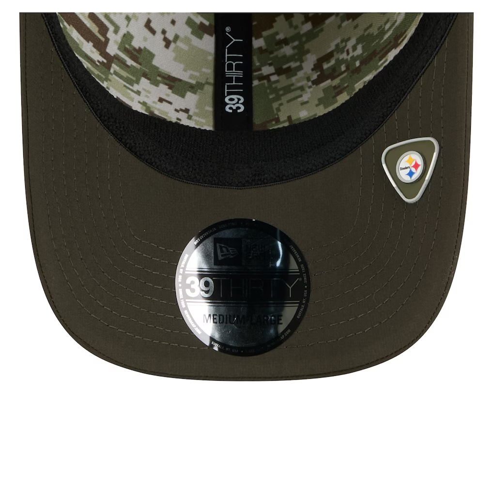 PITTSBURGH STEELERS 2025 NFL SALUTE TO SERVICE 39THIRTY FLEX FIT HAT - GREEN