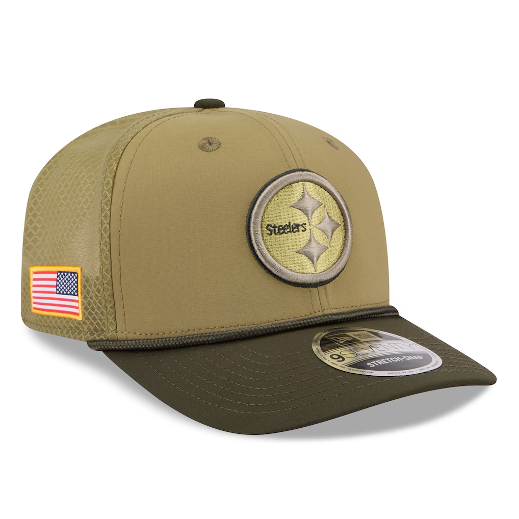PITTSBURGH STEELERS 2025 NFL SALUTE TO SERVICE 9SEVENTY ADJUSTABLE HAT - GREEN
