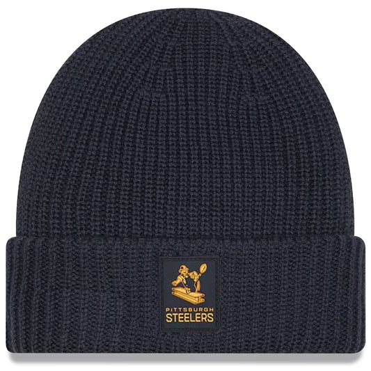 PITTSBURGH STEELERS 2025 SIDELINE COLD WEATHER RETRO CUFFED KNIT - CHARCOAL
