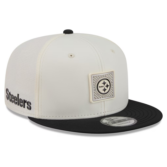 PITTSBURGH STEELERS 2026 NFL TRAINING CAMP 9FIFTY SNAPBACK HAT - CHROME WHITE/BLACK