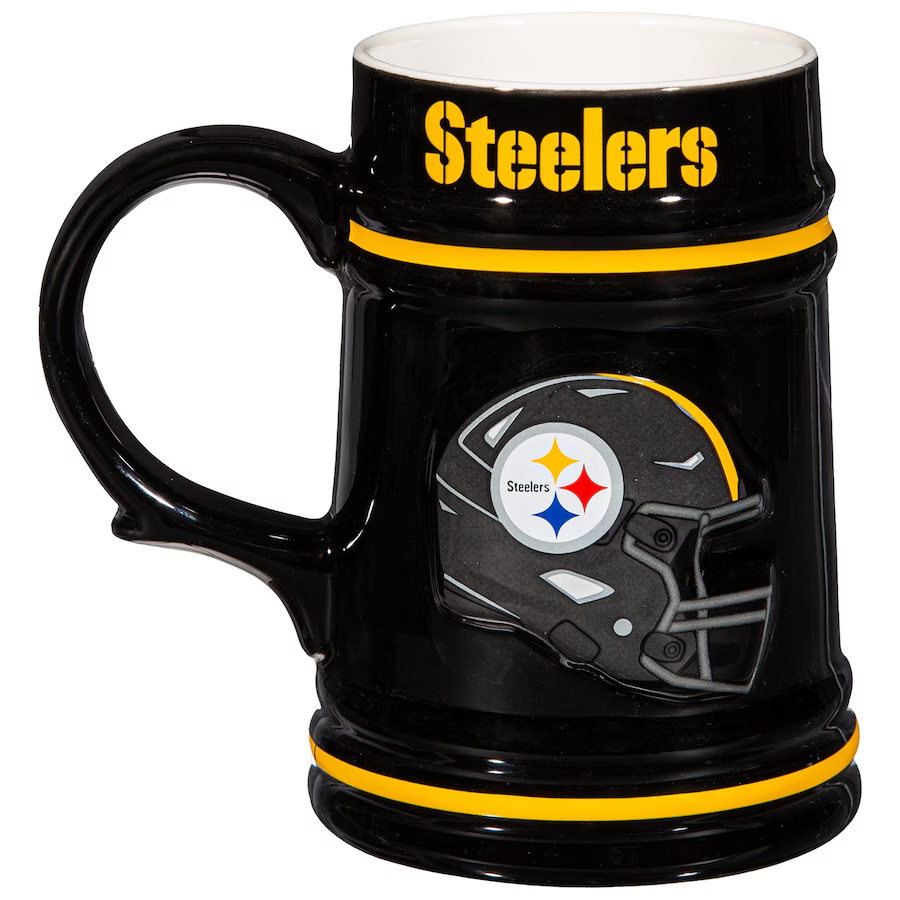 PITTSBURGH STEELERS 24OZ CERAMIC STEIN CUP WITH GIFT BOX