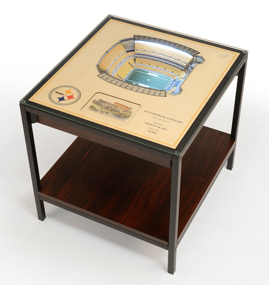 PITTSBURGH STEELERS 25 LAYER 3D STADIUM LIGHTED END TABLE
