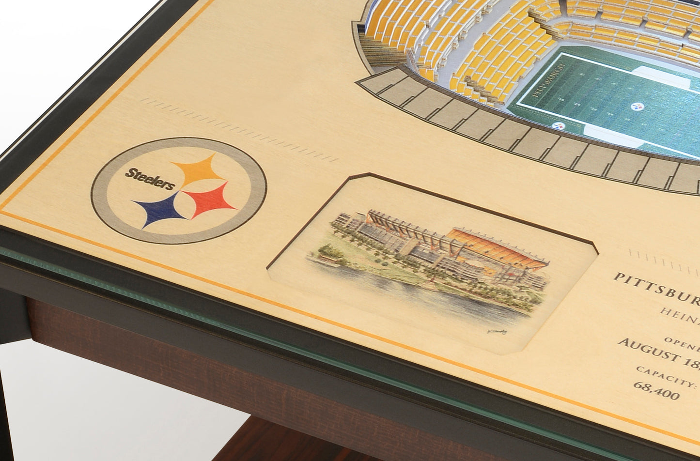 PITTSBURGH STEELERS 25 LAYER 3D STADIUM LIGHTED END TABLE