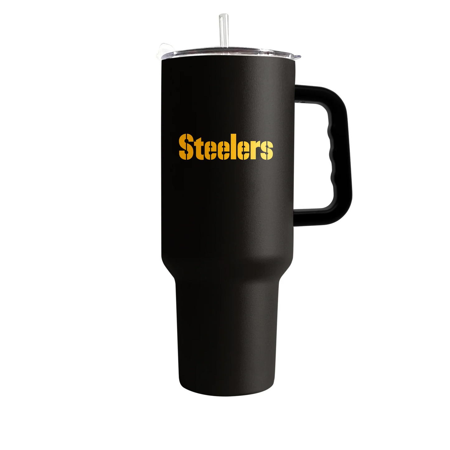 PITTSBURGH STEELERS 40OZ. FLIPSIDE TRAVEL TUMBLER WITH HANDLE