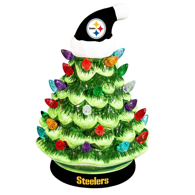 PITTSBURGH STEELERS 8" LED CERAMIC CHRISTMAS TREE