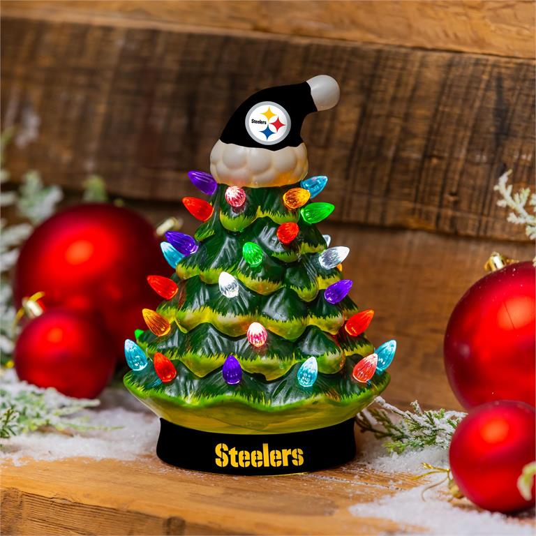 PITTSBURGH STEELERS 8" LED CERAMIC CHRISTMAS TREE