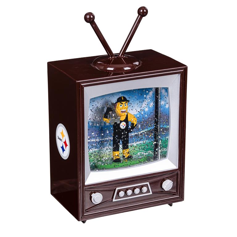 PITTSBURGH STEELERS 8" VINTAGE TV WATER LANTERN WITH MASCOT