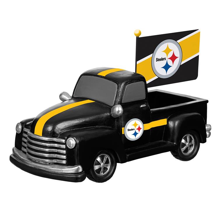 PITTSBURGH STEELERS 9" RALLY TRUCK GARDEN STATUE WITH FLAG