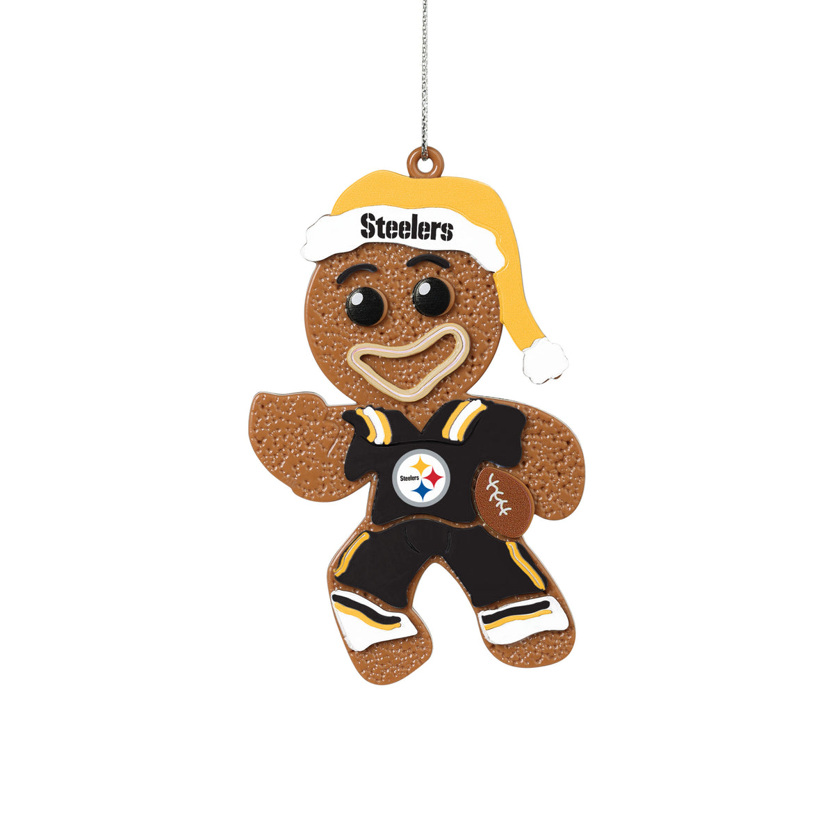 PITTSBURGH STEELERS ABS GINGERBREAD MAN IN UNIFORM ORNAMENT